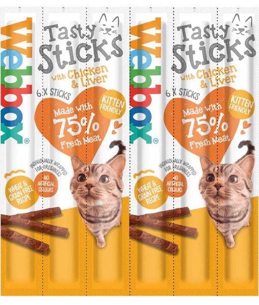 Webbox - Tasty Sticks Chicken & Liver Cat Treats 6 sticks