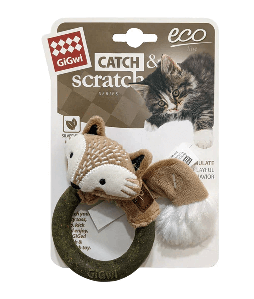 GiGwi Fox Catch & Scratch Eco line with Slivervine Ring -NF Fox Catch & Scratch Eco line with Slivervine Ring -NF