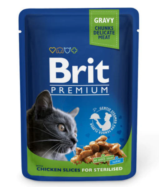Brit Premium Chicken Slices for Sterilized Cats 100g Brit Premium