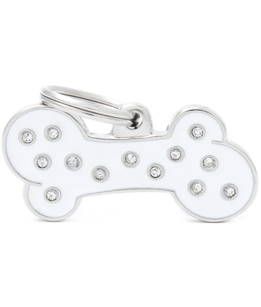 ID Tag - Big Bone White Strass