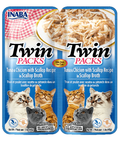 Inaba - Twin Pack - Tuna & Chicken with Scallop Recipe in Scallop Broth 80g