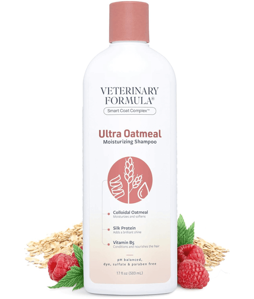 Synergy Labs - Veterinary Formula, Ultra Oatmeal Moisturizing Shampoo For Dogs & Cats, Raspberry Tea Scent - 503ml