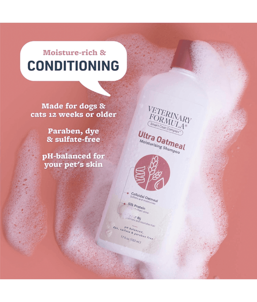 Synergy Labs - Veterinary Formula, Ultra Oatmeal Moisturizing Shampoo For Dogs & Cats, Raspberry Tea Scent - 503ml