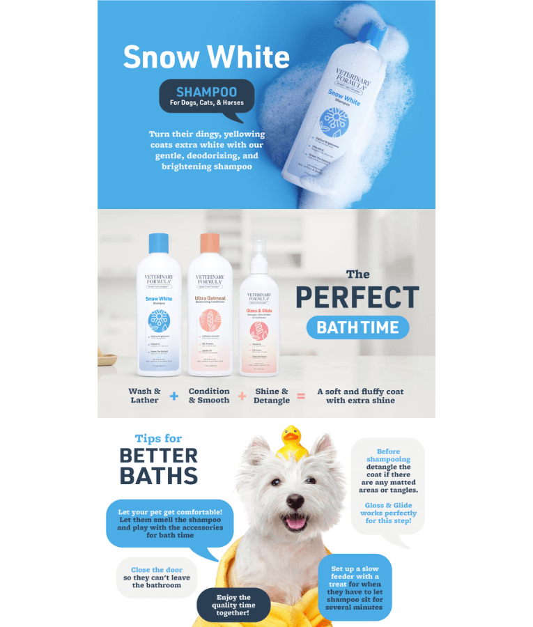 Synergy Labs - Veterinary Formula Snow White Shampoo, For White Dogs & Cats - 503mL