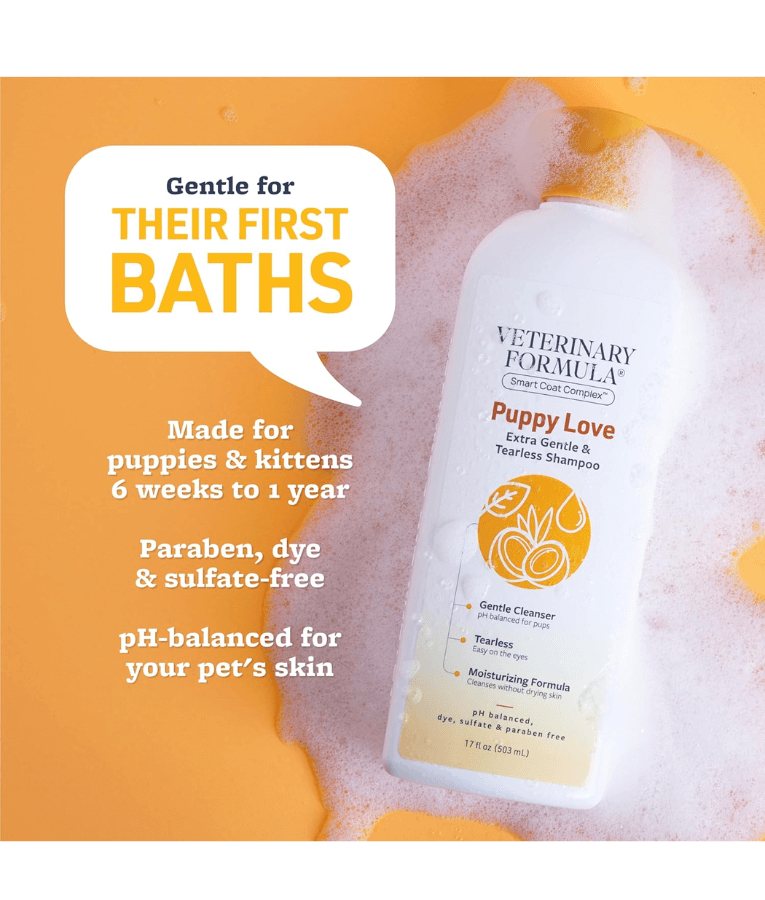 Synergy Labs - Veterinary Formula, Puppy Love Shampoo, Extra Gentle & Tearless for Puppies & Kittens - 503ml