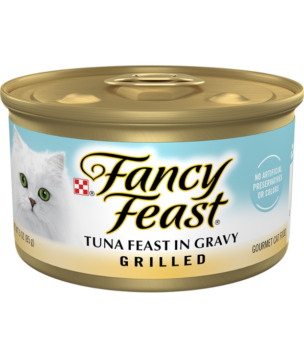 Purina - Fancy Feast, Adult and Kitten Wet Cat Food, With Grilled Tuna Chunks in Gravy - 5+1 Free Cans x 85g