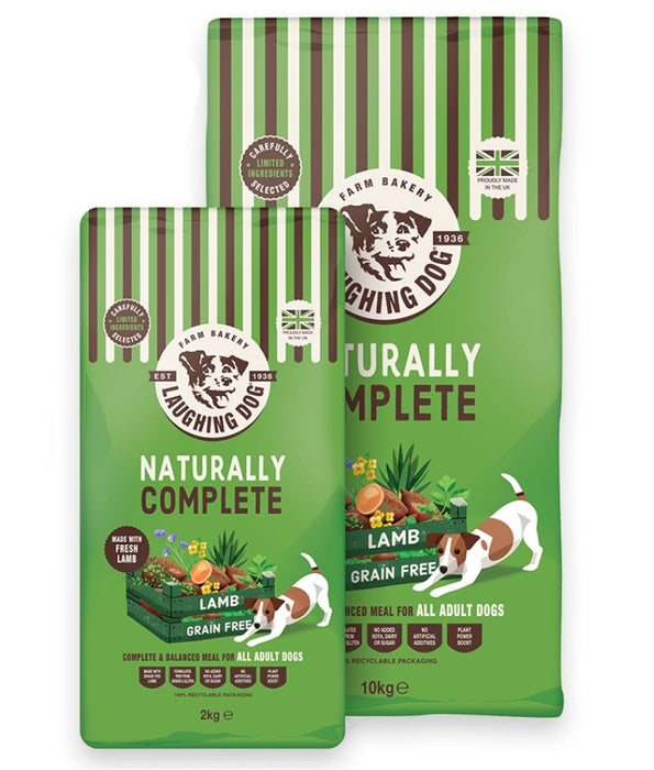 Laughing Dog - Naturally Complete Lamb, Grain-Free, Adult Dry Dog Food For All Breed Sizes - 2kg, 10kg