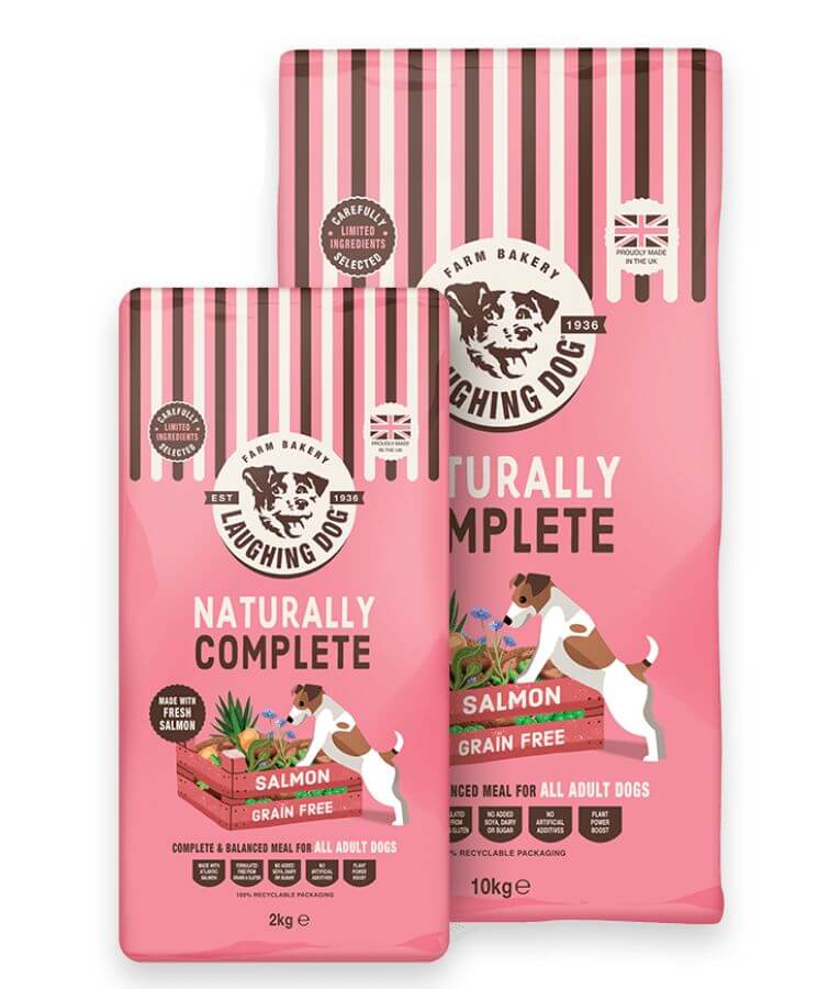 Laughing Dog - Naturally Complete Salmon, Grain-Free, Adult Dry Dog Food For All Breed Sizes - 2kg, 10kg