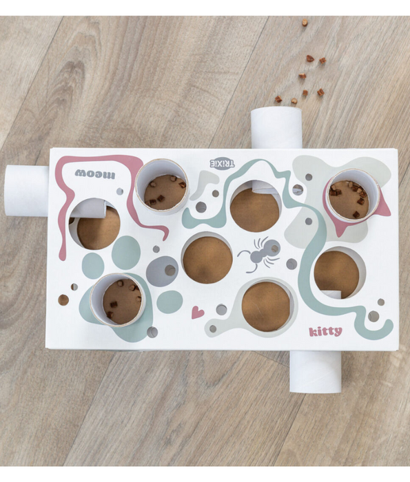 Trixie - Paws’n’Treats Box, Interactive Cat Puzzle Toy with Push-In Tubes - 35 × 7 × 20 cm