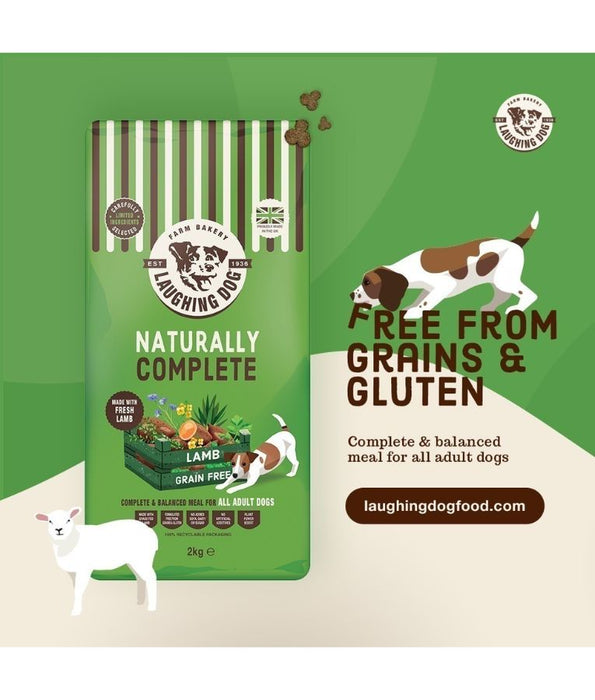 Laughing Dog - Naturally Complete Lamb, Grain-Free, Adult Dry Dog Food For All Breed Sizes - 2kg, 10kg