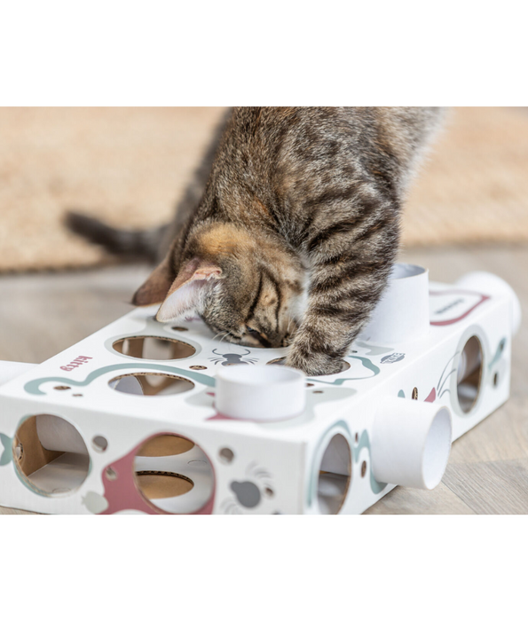 Trixie - Paws’n’Treats Box, Interactive Cat Puzzle Toy with Push-In Tubes - 35 × 7 × 20 cm