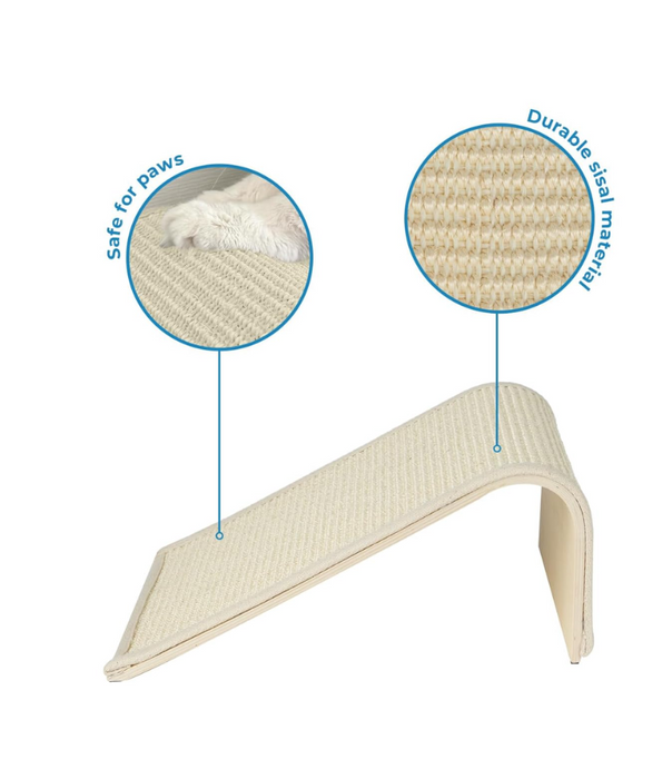 Pawise – Inclined Cat Scratching Ramp with Detachable Sisal Mat & Catnip – 38 x 18 x 17 cm