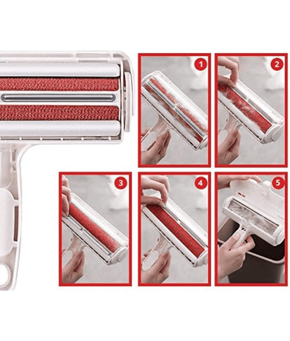 Pawise - Easy Hair Collection Roller, Reusable Pet Hair Remover for Clothes, Furniture, & Bedding - 20x20x6cm