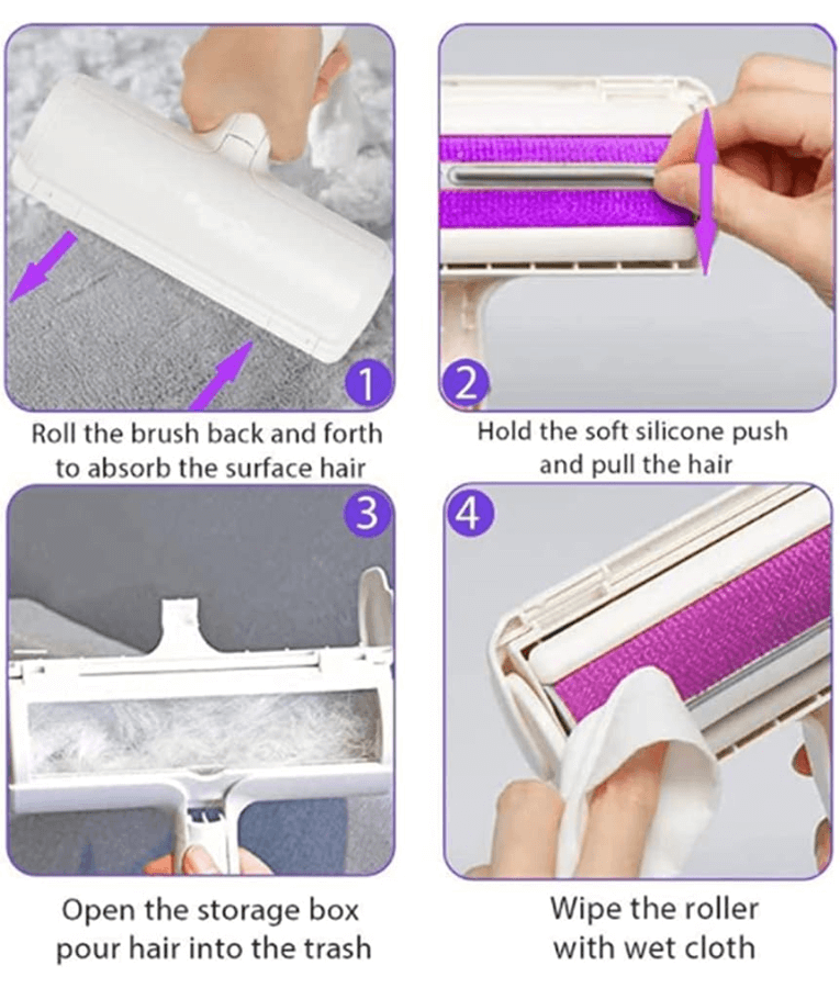 Pawise - Easy Hair Collection Roller, Reusable Pet Hair Remover for Clothes, Furniture, & Bedding - 20x20x6cm