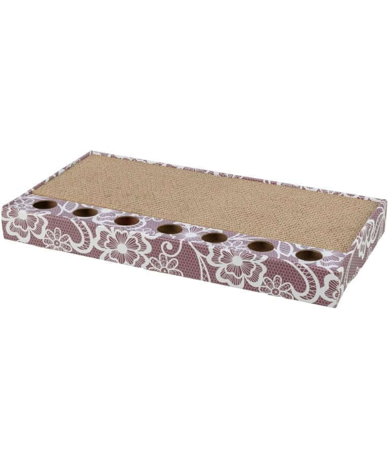 Trixie - Scratching Cardboard with 2 Toy Balls, Catnip-Infused Cat Scratcher - 48 × 5 × 25 cm