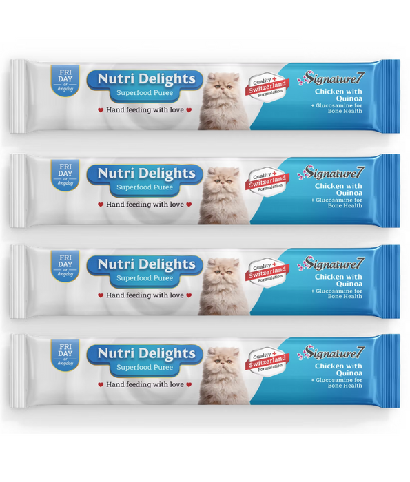 Signature7 Nutri Delights Chicken With Quinoa Liquid Cat Treats 4x15g