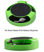 Pawise - Chasing & Scratching Cat Toy, Rotating Mouse Track with Built-In Scratch Pad - 26.5x26.5x7cm