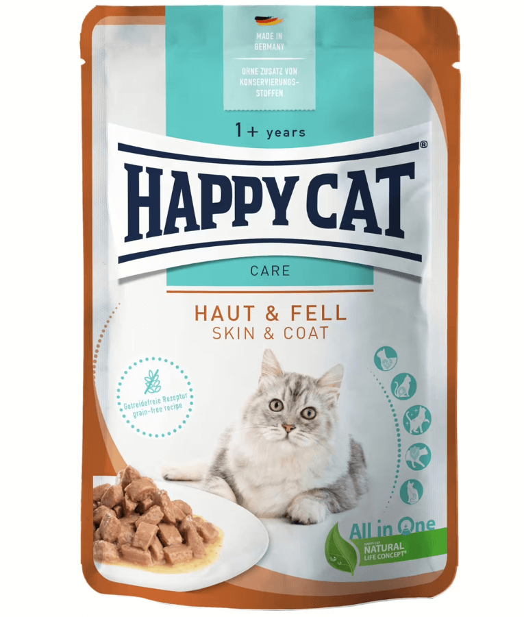 Happy Cat Meat in Sauce Care Skin & Coat 85g