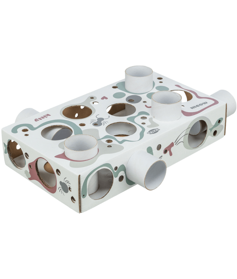 Trixie - Paws’n’Treats Box, Interactive Cat Puzzle Toy with Push-In Tubes - 35 × 7 × 20 cm
