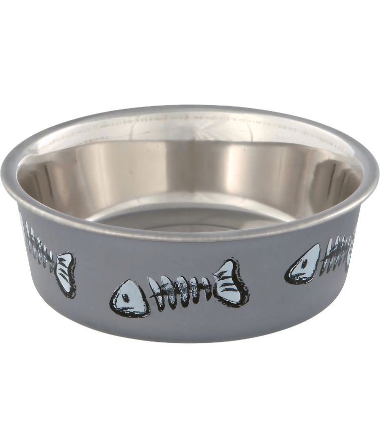 Trixie - Stainless Steel Bowl - For Cats And Mini Dogs - With Anti-Slip Rubber - 0.3L