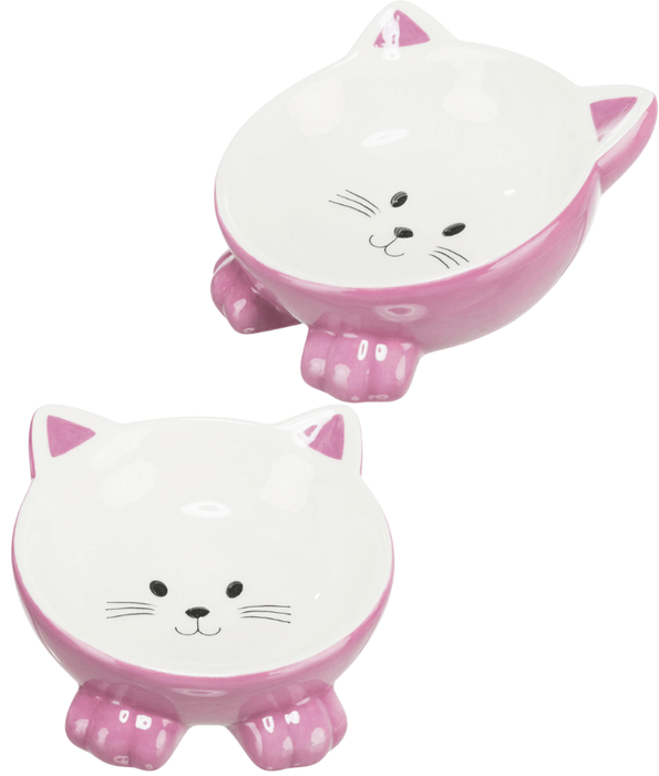 Trixie - Elevated Ceramic Bowl - Cat Face - 250 ml