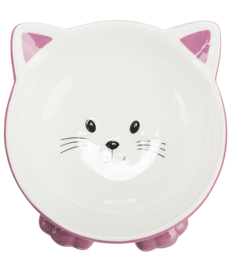 Trixie - Elevated Ceramic Bowl - Cat Face - 250 ml