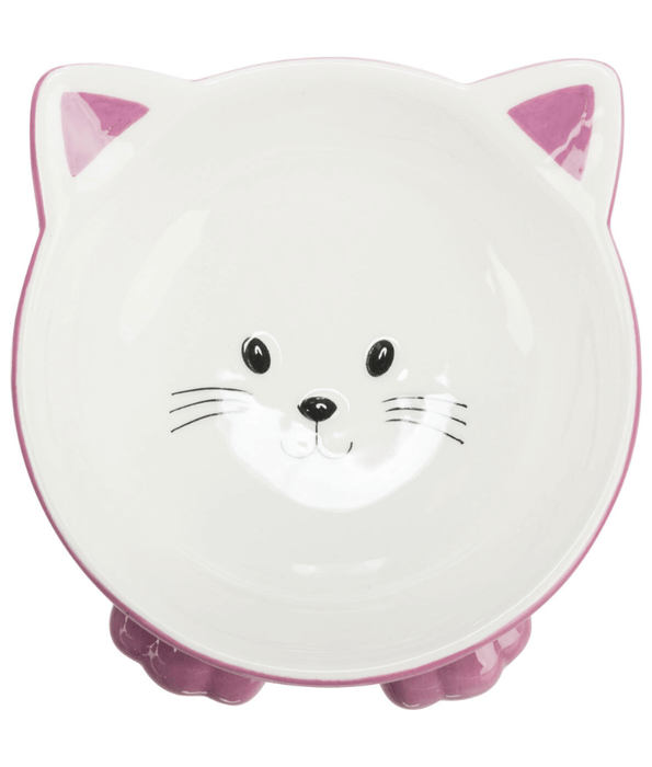 Trixie - Elevated Ceramic Bowl - Cat Face - 250 ml