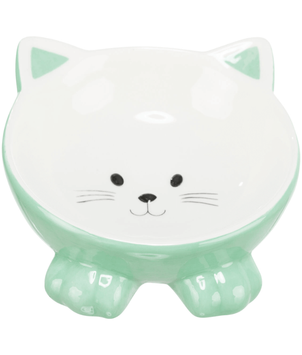 Trixie - Elevated Ceramic Bowl - Cat Face - 250 ml