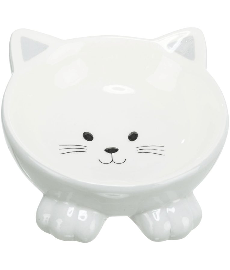 Trixie - Elevated Ceramic Bowl - Cat Face - 250 ml