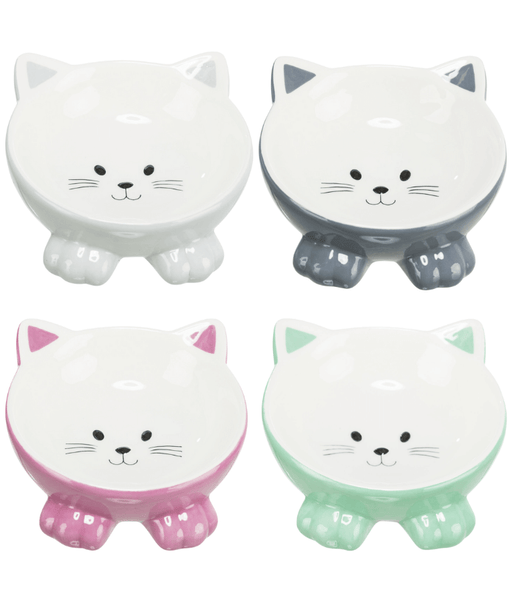Trixie - Elevated Ceramic Bowl - Cat Face - 250 ml