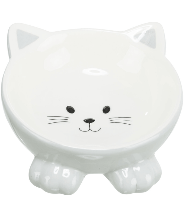 Trixie - Elevated Ceramic Bowl - Cat Face - 250 ml