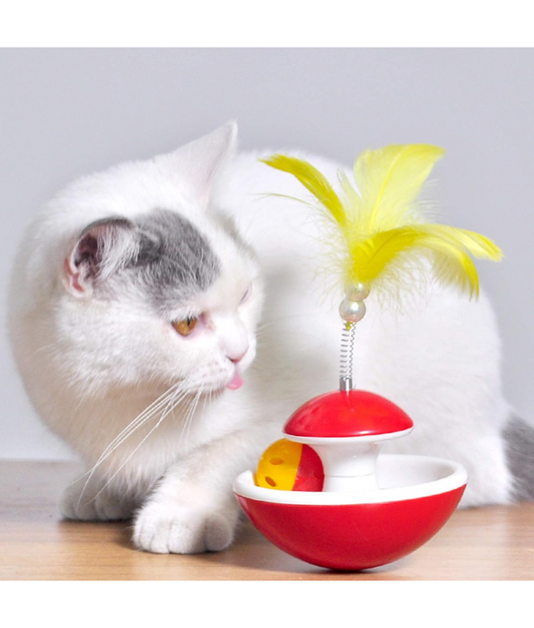 Pawise - Cat Tumbler Toy with a Feather Top - 17cm
