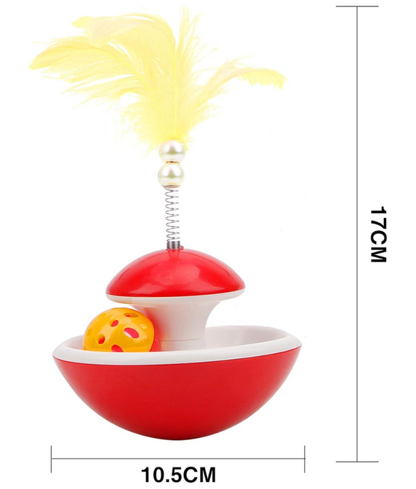 Pawise - Cat Tumbler Toy with a Feather Top - 17cm