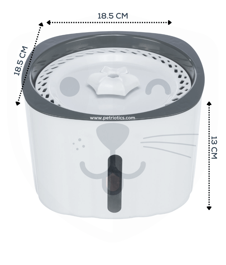 Trixie - Drinking Fountain Flower for Dogs & Cats, 2 L Circulating Water Fountain - 18.5 × 13 × 18.5 cm