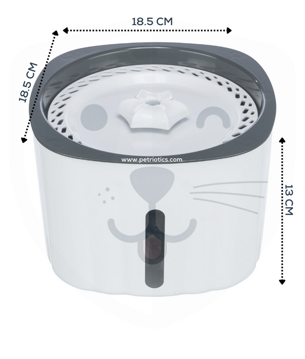 Trixie - Drinking Fountain Flower for Dogs & Cats, 2 L Circulating Water Fountain - 18.5 × 13 × 18.5 cm
