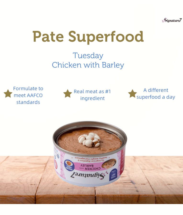 Signature7 Cat Superfoods Pate Tuesday Chicken With Barley For a Healthy Digestion and Weight Management 80g