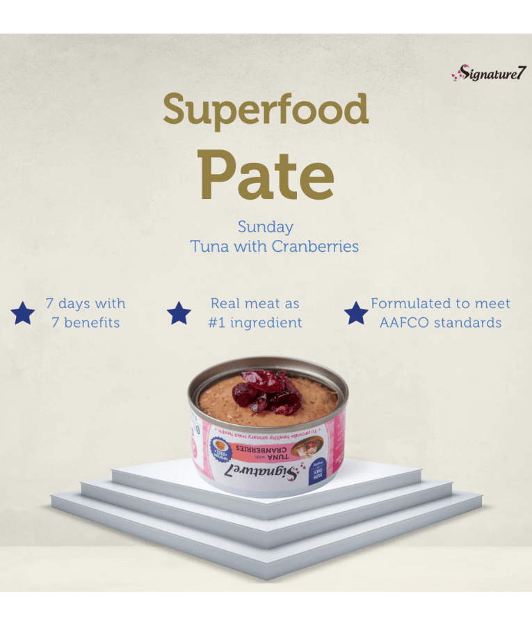 Signature7 Cat Superfoods Pate Sunday Tuna With Cranberry For Urinary Support 80g