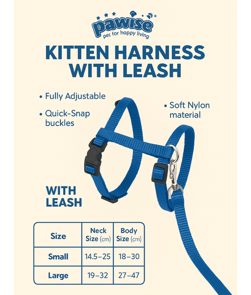 Pawise - Kitten Harness with Leash ( S - L )