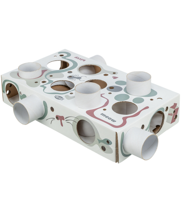 Trixie - Paws’n’Treats Box, Interactive Cat Puzzle Toy with Push-In Tubes - 35 × 7 × 20 cm