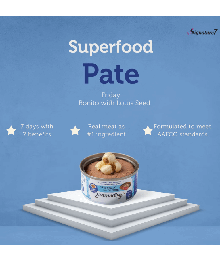 Signature7 Cat Superfoods Pate Friday Bonito With Lotus Seed For a Healthy Digestion and Heart Health 80g