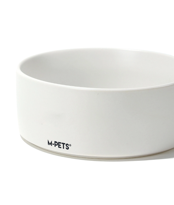 M‑Pets - Opera Ceramic Bowls With Bamboo Stand, Double Bowl Set, Stable Feeding, Dishwasher Safe - 850ml x 2