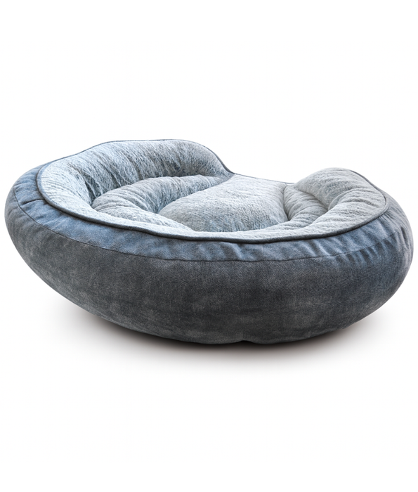 Top Paw - Orthopedic Premium Support Oval Lounger Dog Bed, Memory Foam, Plush Blue & Grey, Washable Cover - Large 96×76x22 cm