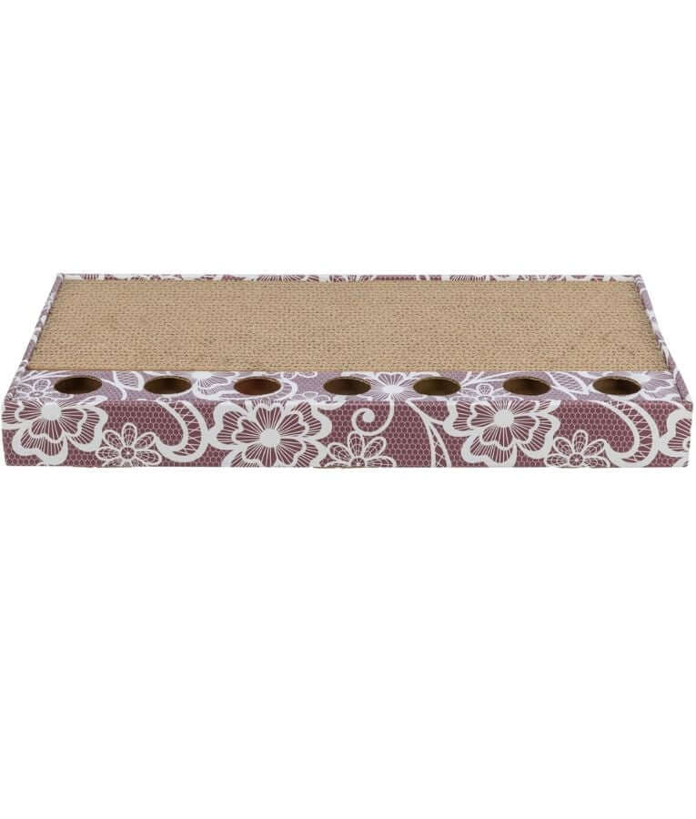 Trixie - Scratching Cardboard with 2 Toy Balls, Catnip-Infused Cat Scratcher - 48 × 5 × 25 cm