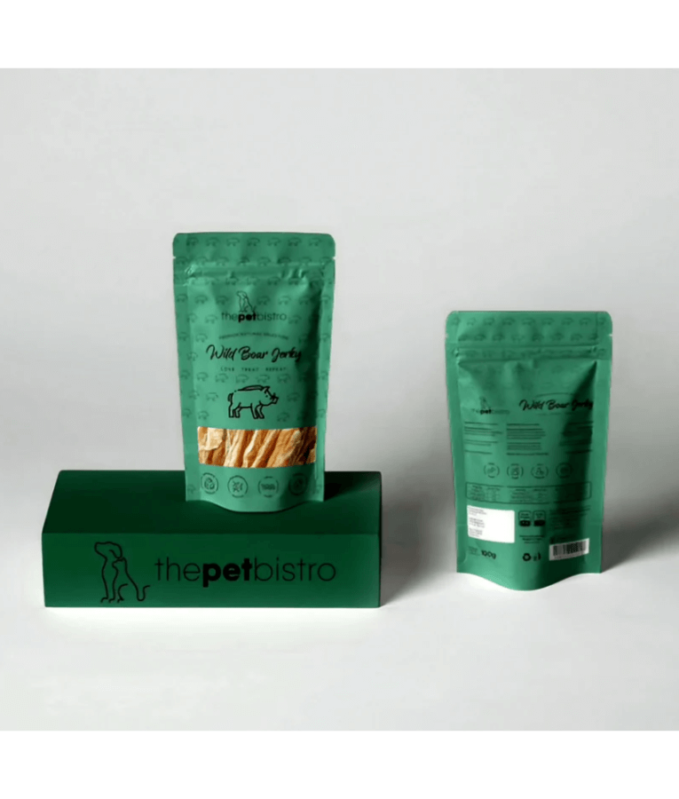 The Pet Bistro – Dehydrated Wild Boar Jerky, Hypoallergenic Single Protein – 100g