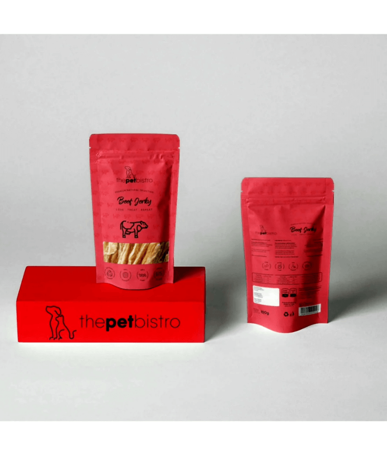 The Pet Bistro Beef Jerky – Dehydrated Beef Treat – 100g