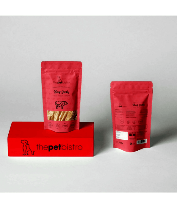 The Pet Bistro Beef Jerky – Dehydrated Beef Treat – 100g