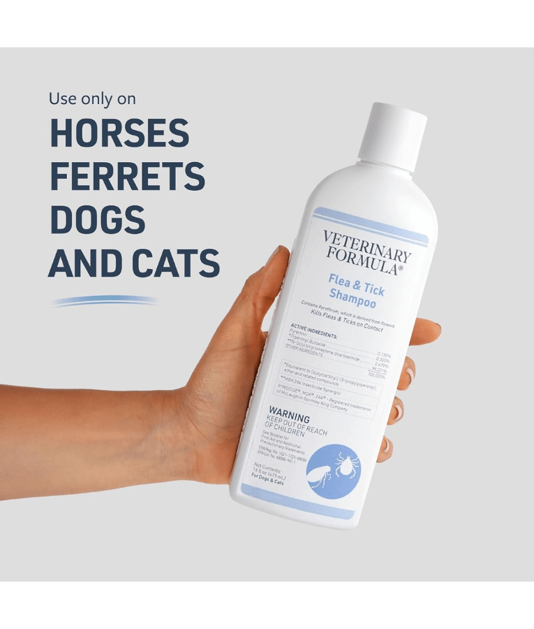 Synergy Labs - Veterinary Formula, Flea & Tick Shampoo For Dogs & Cats - 473 ml