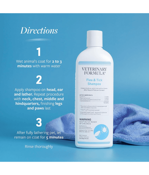 Synergy Labs - Veterinary Formula, Flea & Tick Shampoo For Dogs & Cats - 473 ml