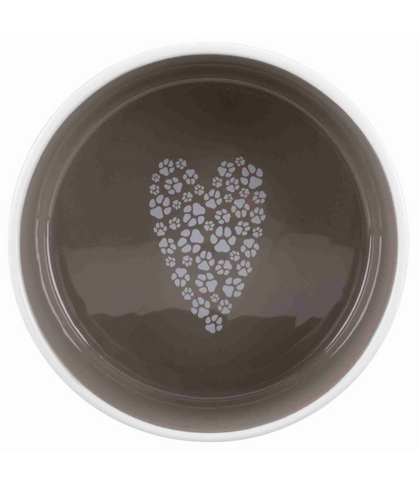 Trixie - Pet’s Home Ceramic Bowl, Cream/Brown, For Cats & Small/Medium Dogs – Small, Medium