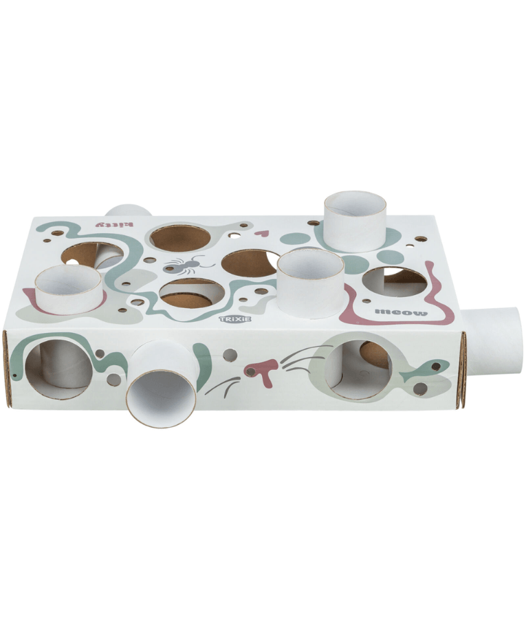 Trixie - Paws’n’Treats Box, Interactive Cat Puzzle Toy with Push-In Tubes - 35 × 7 × 20 cm